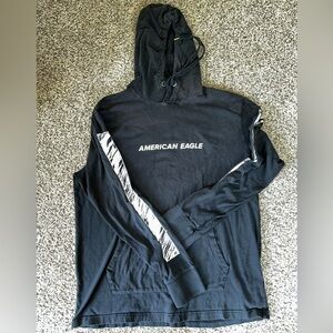 90’s y2k AE Black Pullover Hoodie with White Logo